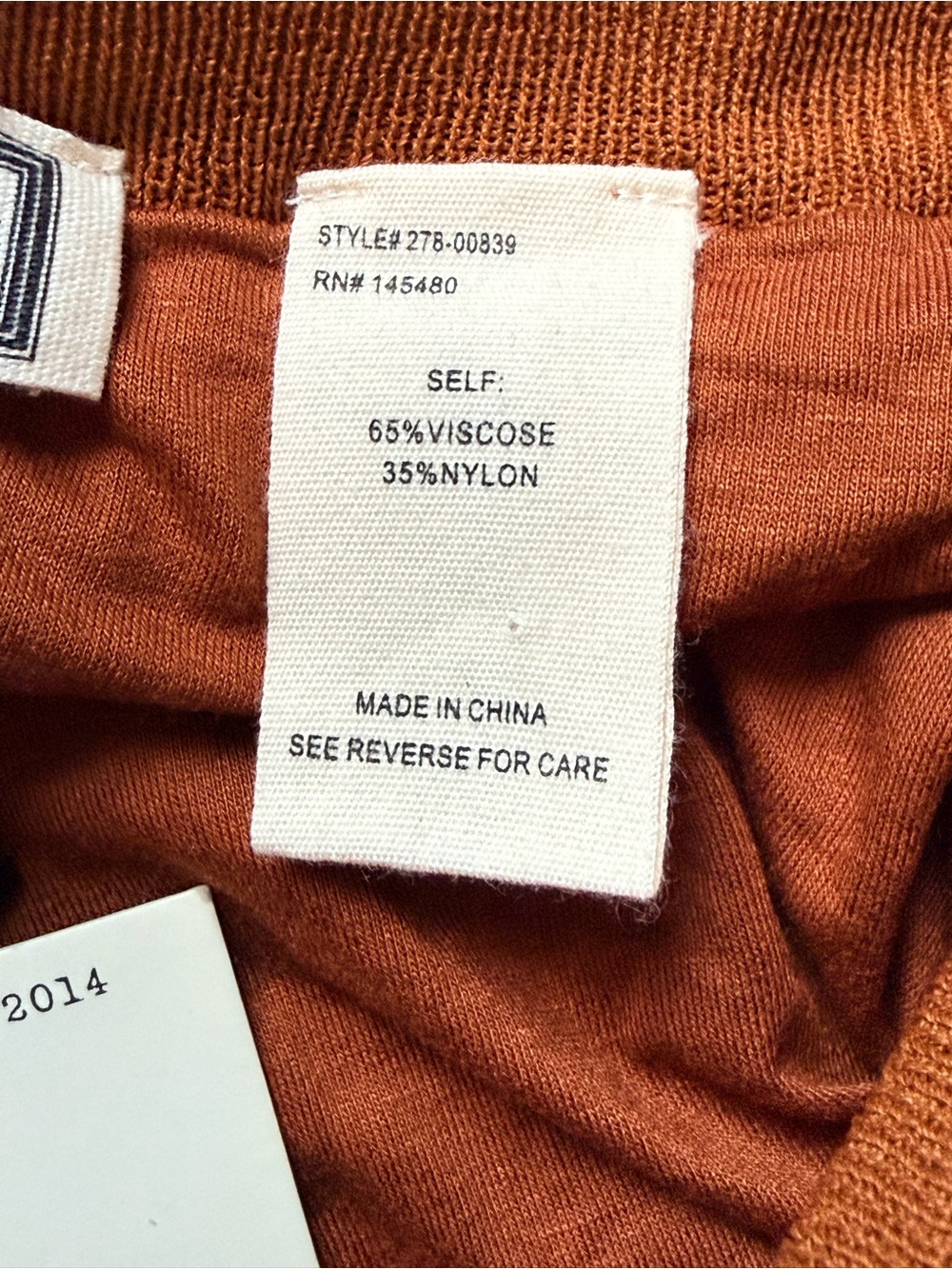 NWT Mo:Vint Brown Pointelle Knit Flare Pants Small Boho Pull-On Wide Leg - Picture 6 of 11